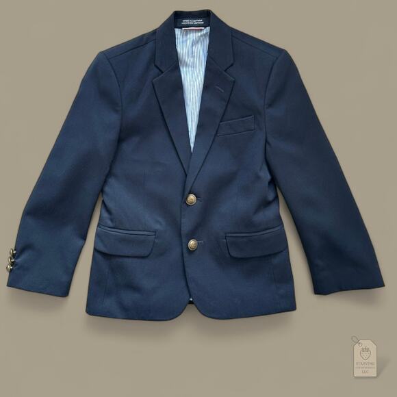 Tommy Hilfiger Navy Blazer Boys 6 Gold Button Jacket Preppy School Uniform - Picture 1 of 4